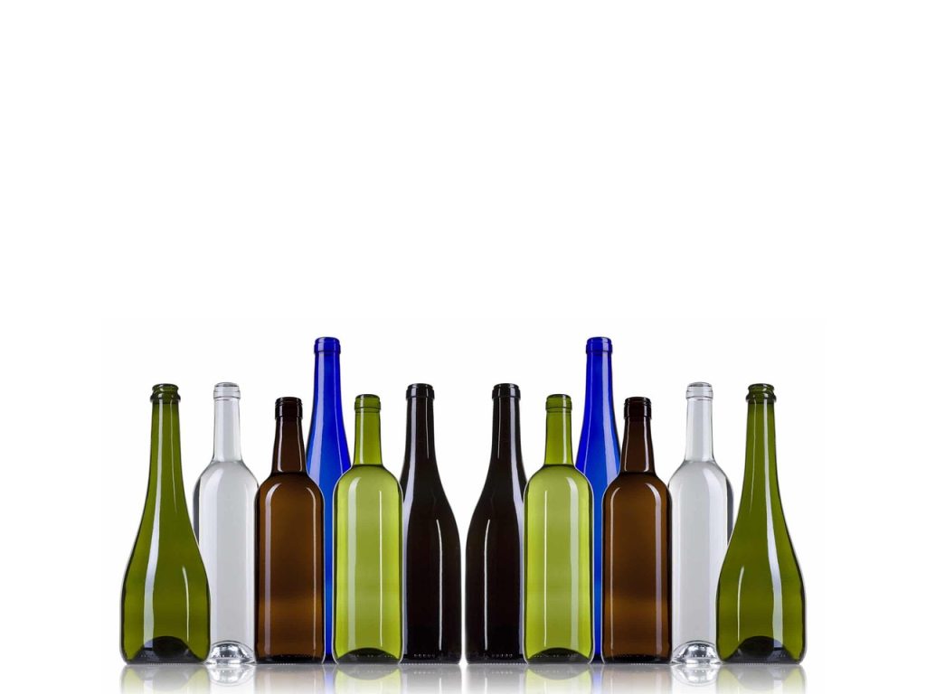 verrerie, bouteilles, verre, des bouteilles de champagne, bouteilles de vin, isolé